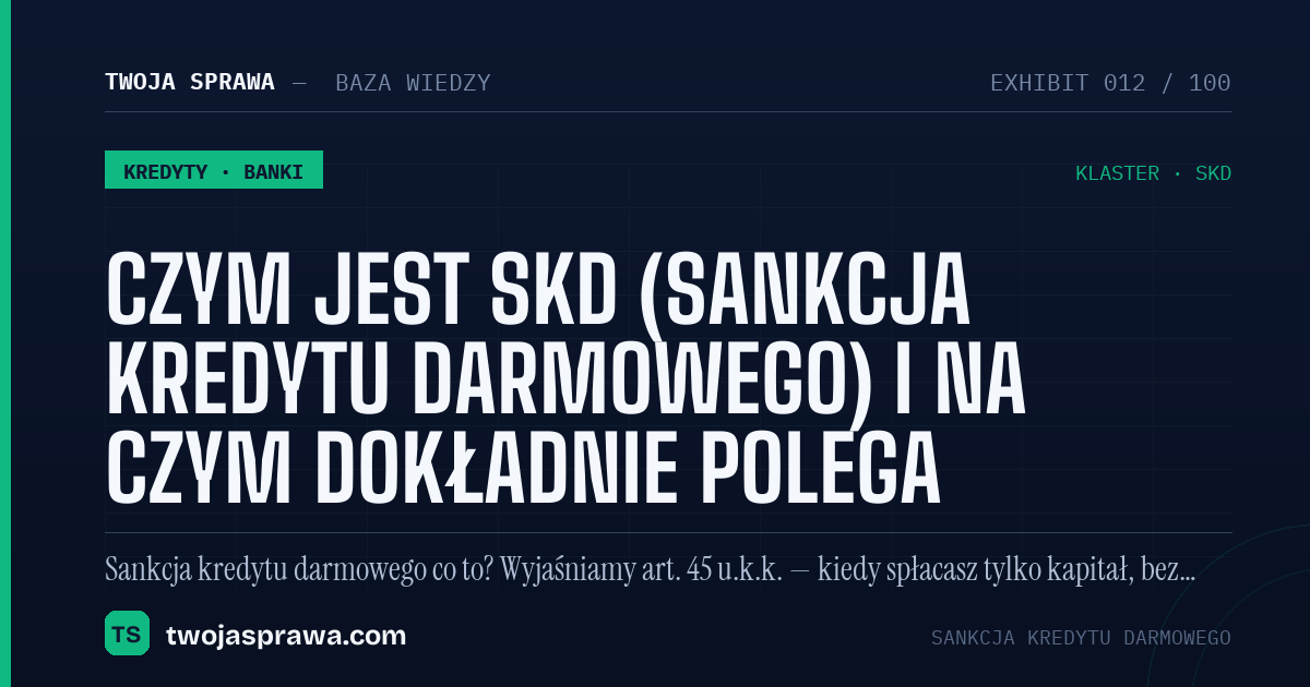Czym jest SKD (sankcja kredytu darmowego) i na czym dokładnie polega — infografika | Twoja Sprawa