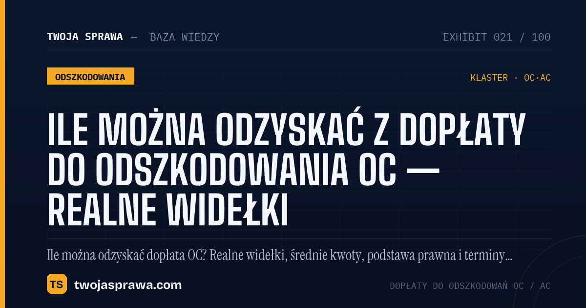 Ile można odzyskać z dopłaty do odszkodowania OC — realne widełki — infografika | Twoja Sprawa