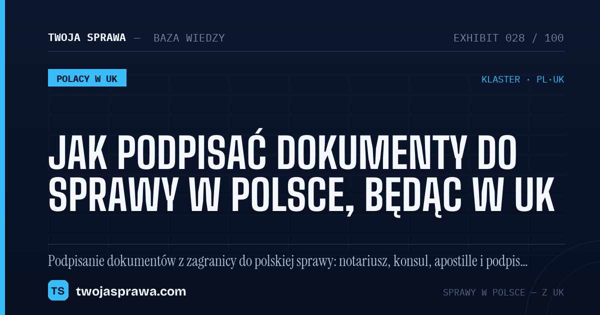 Jak podpisać dokumenty do sprawy w Polsce, będąc w UK — infografika | Twoja Sprawa