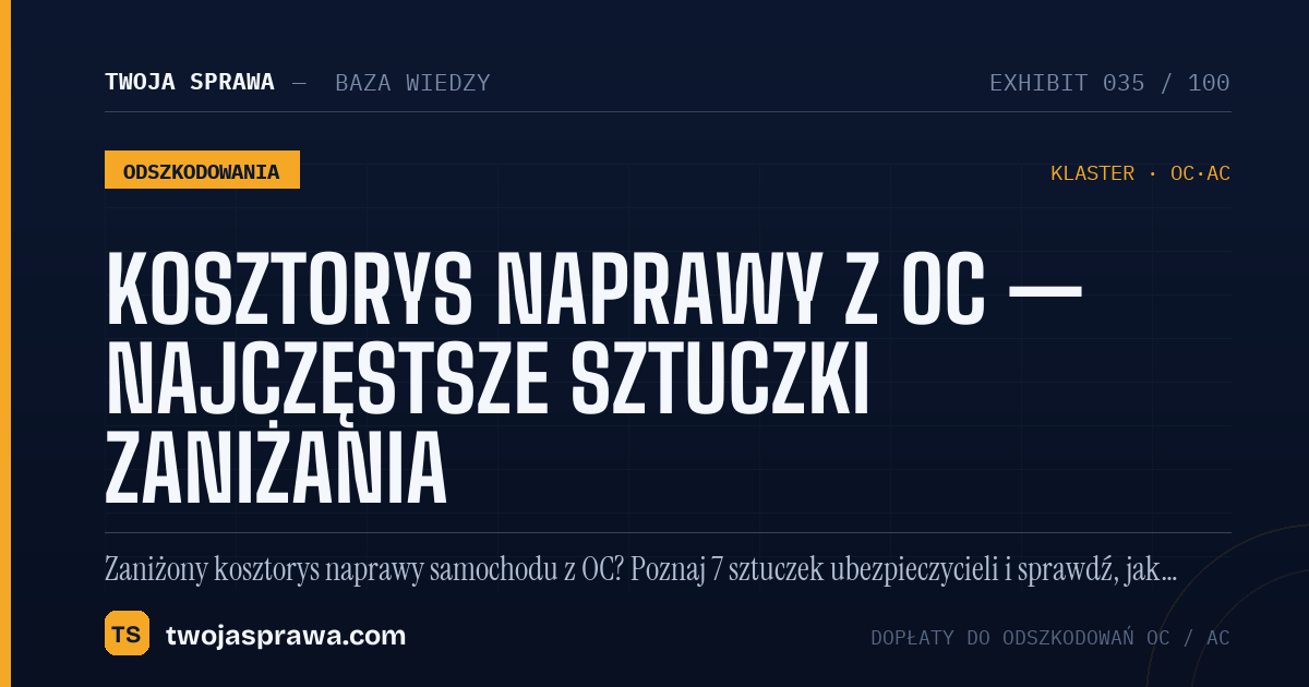 Kosztorys naprawy z OC — najczęstsze sztuczki zaniżania — infografika | Twoja Sprawa