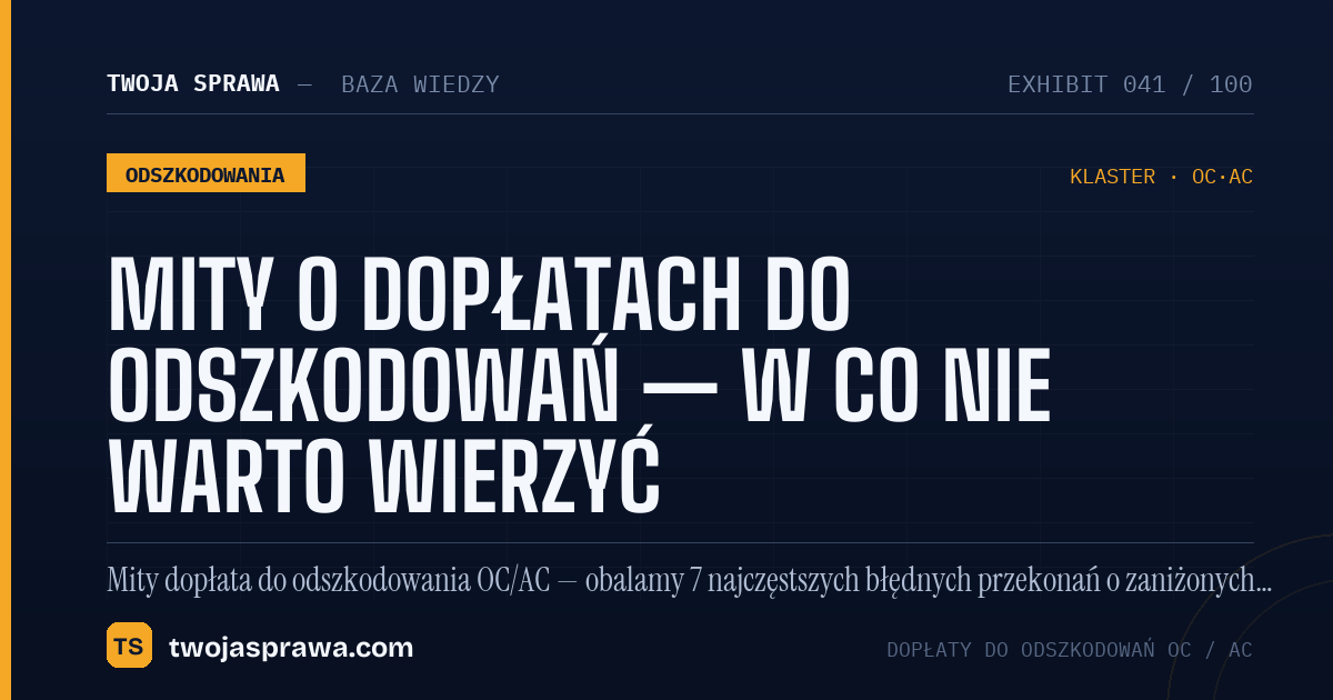 Mity o dopłatach do odszkodowań — w co nie warto wierzyć — infografika | Twoja Sprawa