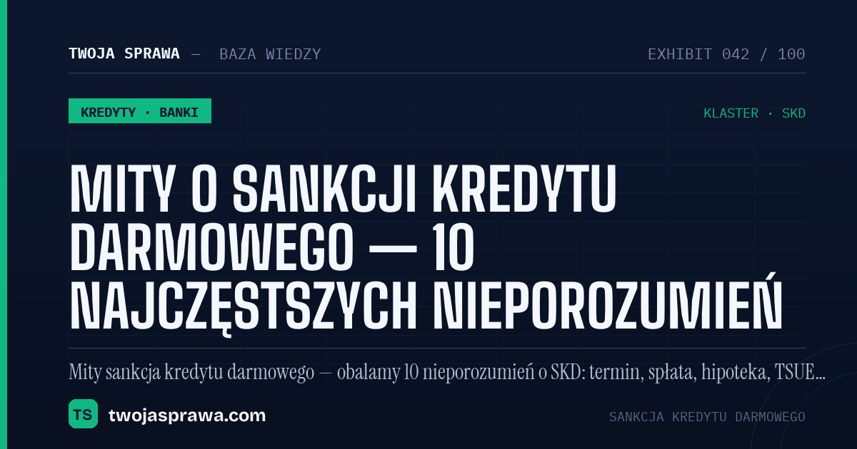 Mity o sankcji kredytu darmowego — 10 najczęstszych nieporozumień — infografika | Twoja Sprawa