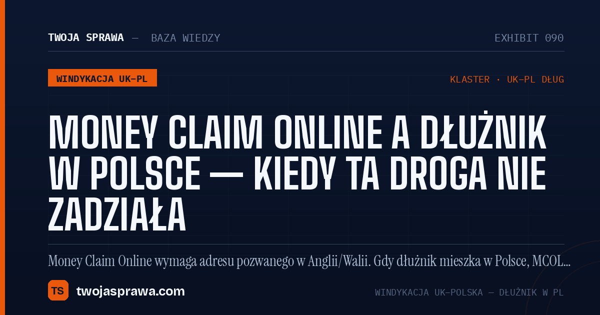Money Claim Online a dłużnik w Polsce — kiedy ta droga nie zadziała — infografika | Twoja Sprawa