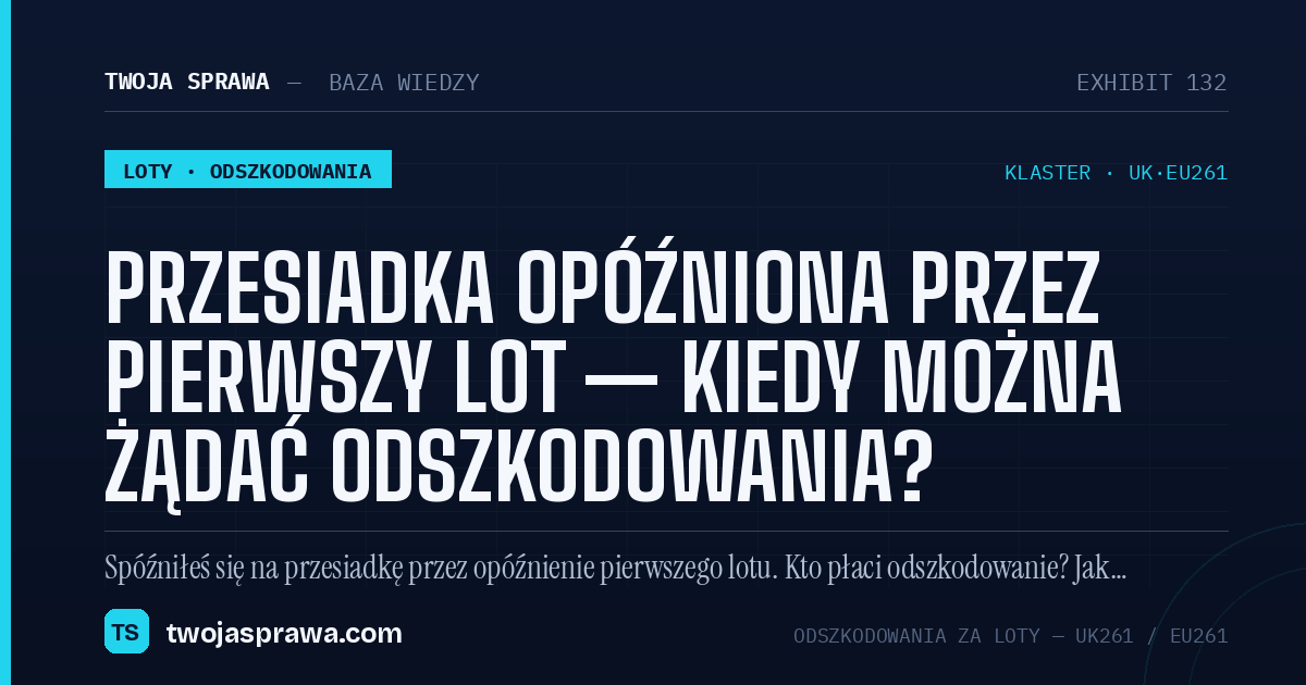 Przesiadka opóźniona przez pierwszy lot — kiedy można żądać odszkodowania? — infografika | Twoja Sprawa