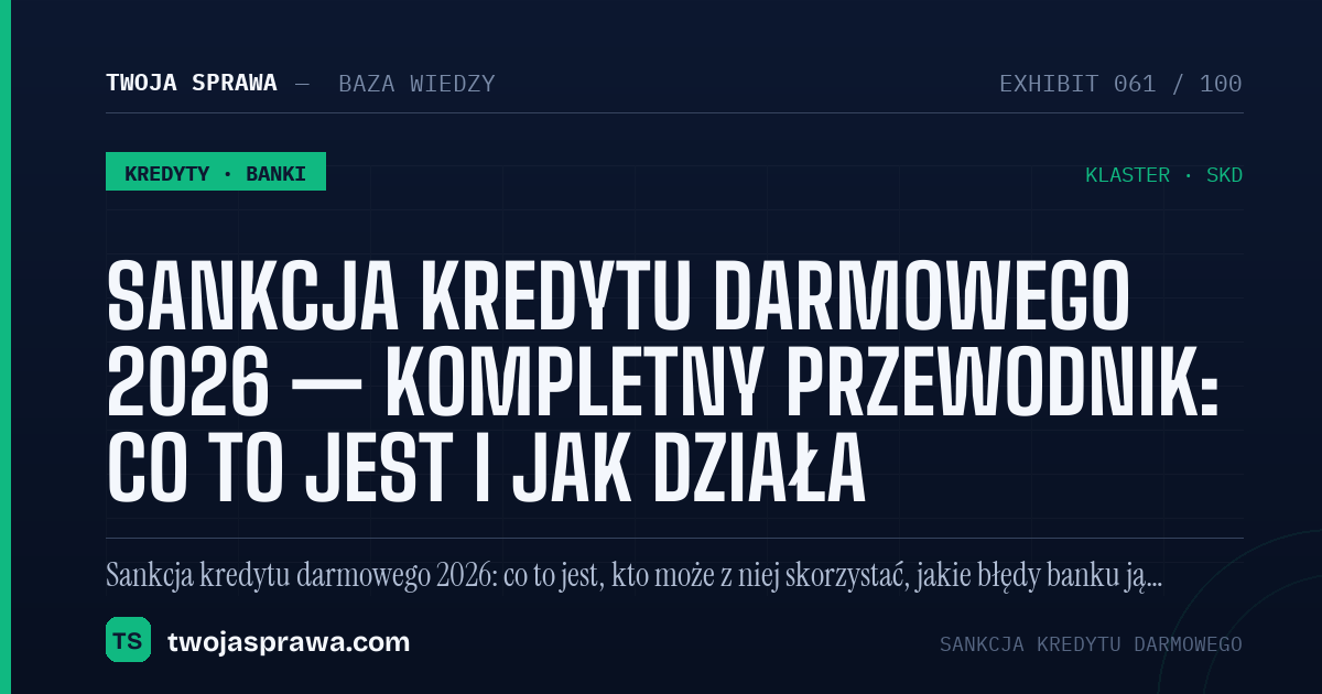Sankcja kredytu darmowego 2026 — kompletny przewodnik: co to jest i jak działa — infografika | Twoja Sprawa