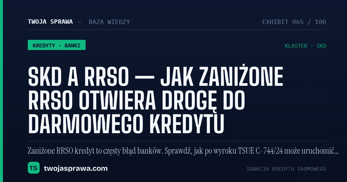 SKD a RRSO — jak zaniżone RRSO otwiera drogę do darmowego kredytu — infografika | Twoja Sprawa
