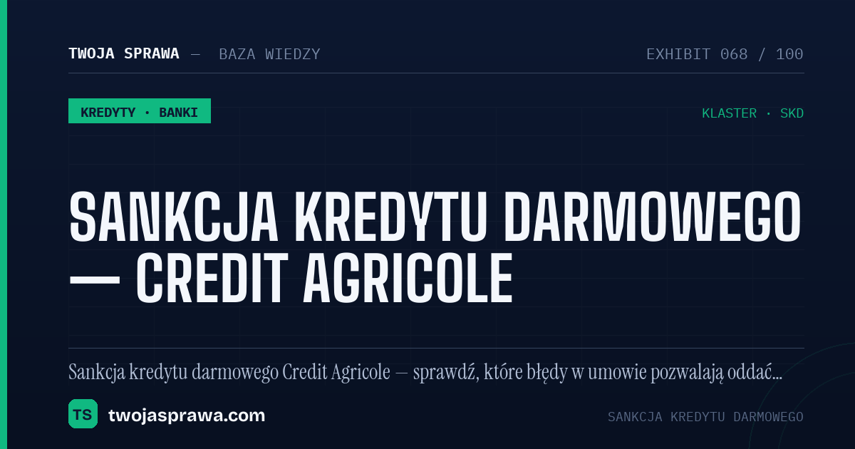 Sankcja kredytu darmowego — Credit Agricole — infografika | Twoja Sprawa