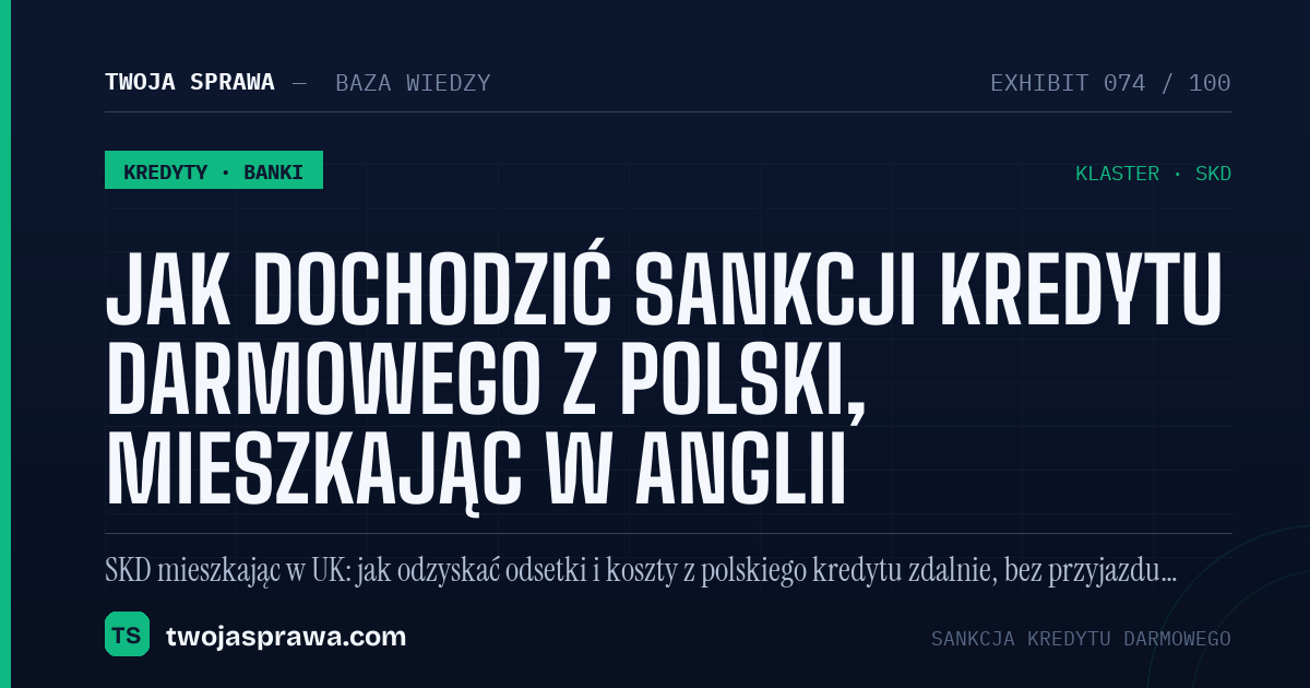 Jak dochodzić sankcji kredytu darmowego z Polski, mieszkając w Anglii — infografika | Twoja Sprawa