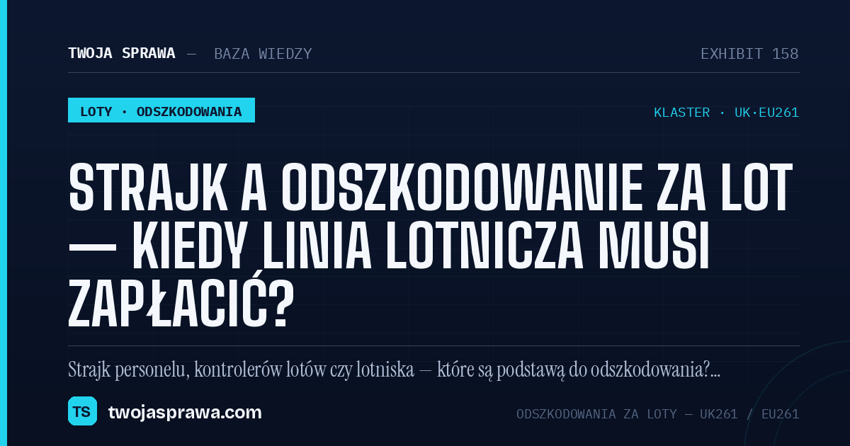 Strajk a odszkodowanie za lot — kiedy linia lotnicza musi zapłacić? — infografika | Twoja Sprawa