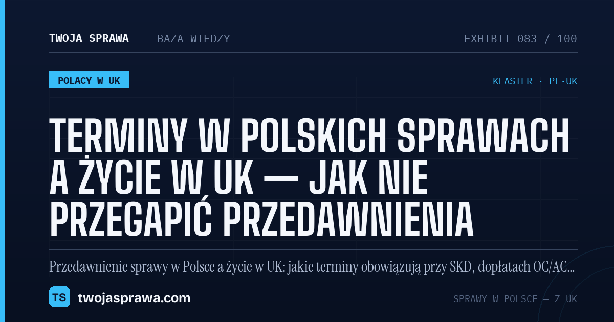 Terminy w polskich sprawach a życie w UK — jak nie przegapić przedawnienia — infografika | Twoja Sprawa