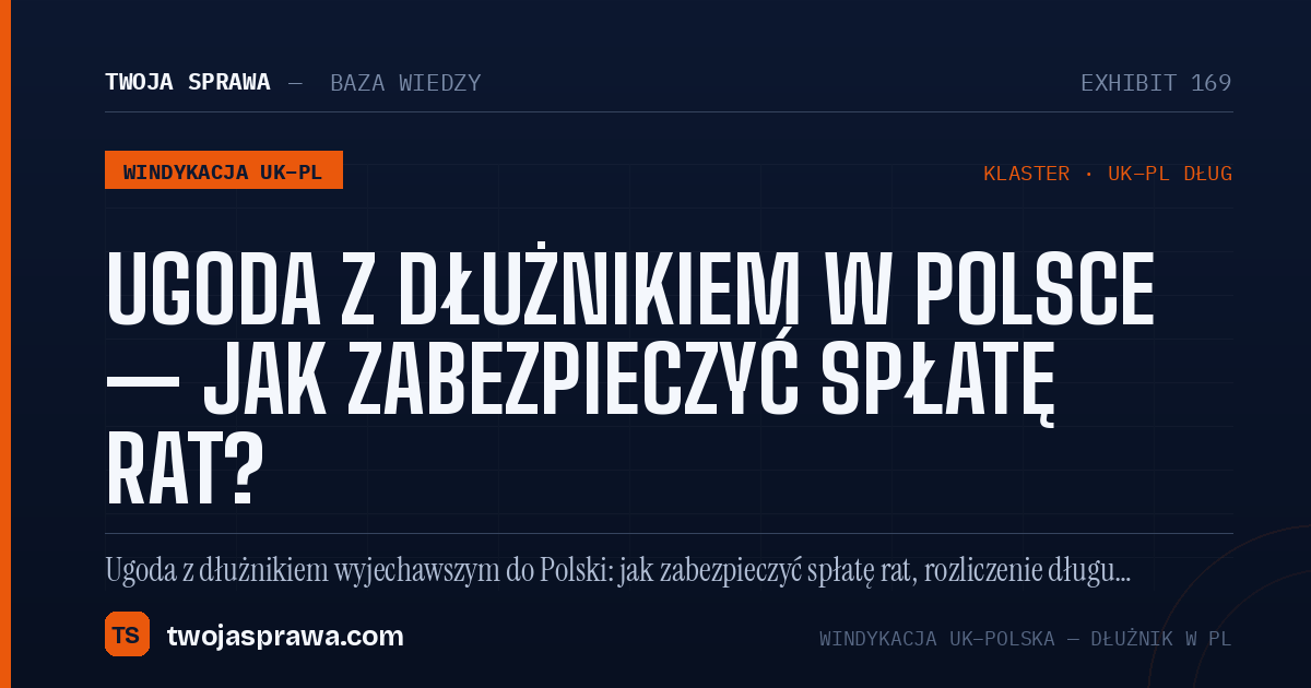 Ugoda z dłużnikiem w Polsce — jak zabezpieczyć spłatę rat? — infografika | Twoja Sprawa
