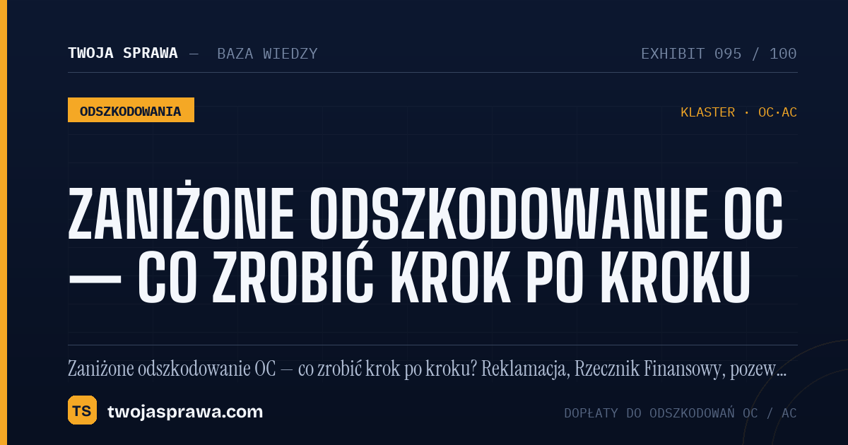 Zaniżone odszkodowanie OC — co zrobić krok po kroku — infografika | Twoja Sprawa