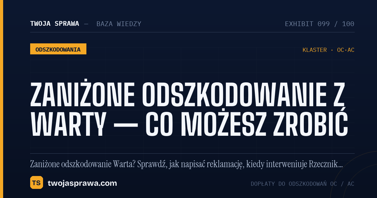 Zaniżone odszkodowanie z Warty — co możesz zrobić — infografika | Twoja Sprawa